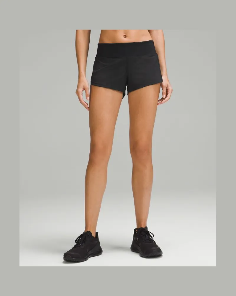 LULULEMON Speed Up Shorts mit Liner und niedrigem Bund für Frauen – 6 cm – Größe in Black Black