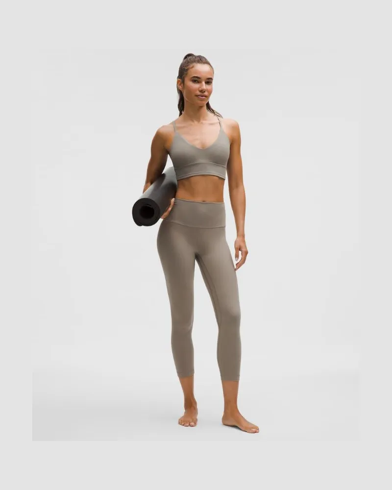 LULULEMON Align Crop Leggings mit hohem Bund für Frauen – 58 cm – Khaki – Größe Warm