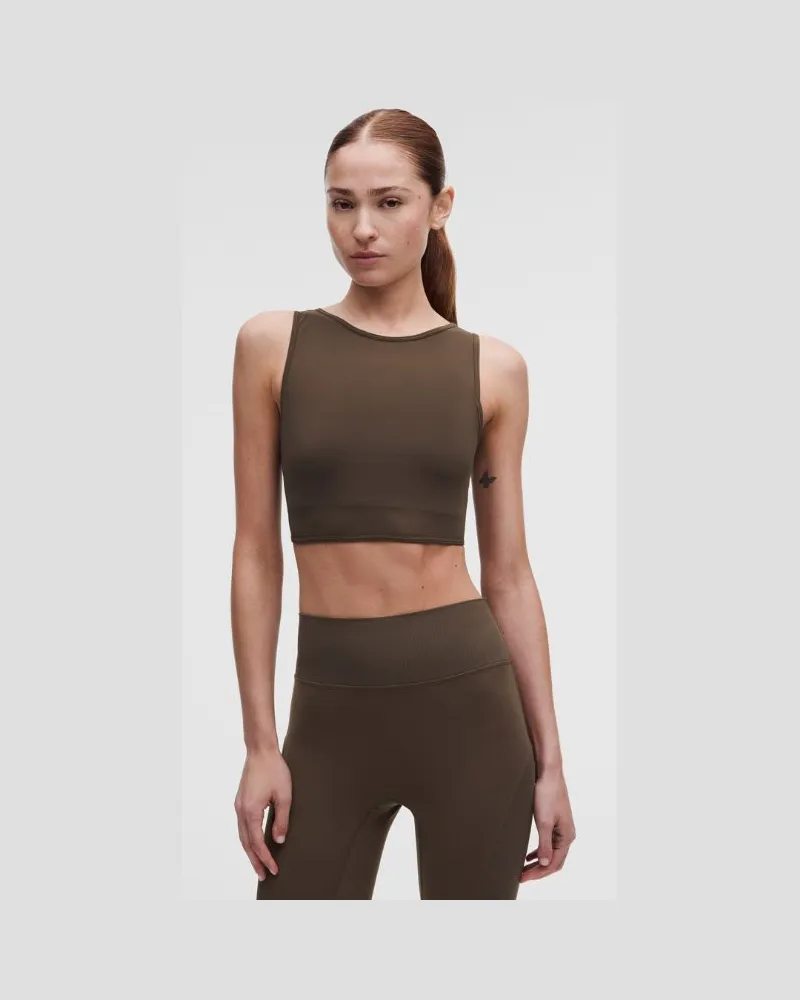LULULEMON Bend This BH mit Bandeau- und V-Ausschnitt Leichter Halt für A–C-Cups für Frauen – Größe in Walnut Crunch Walnut