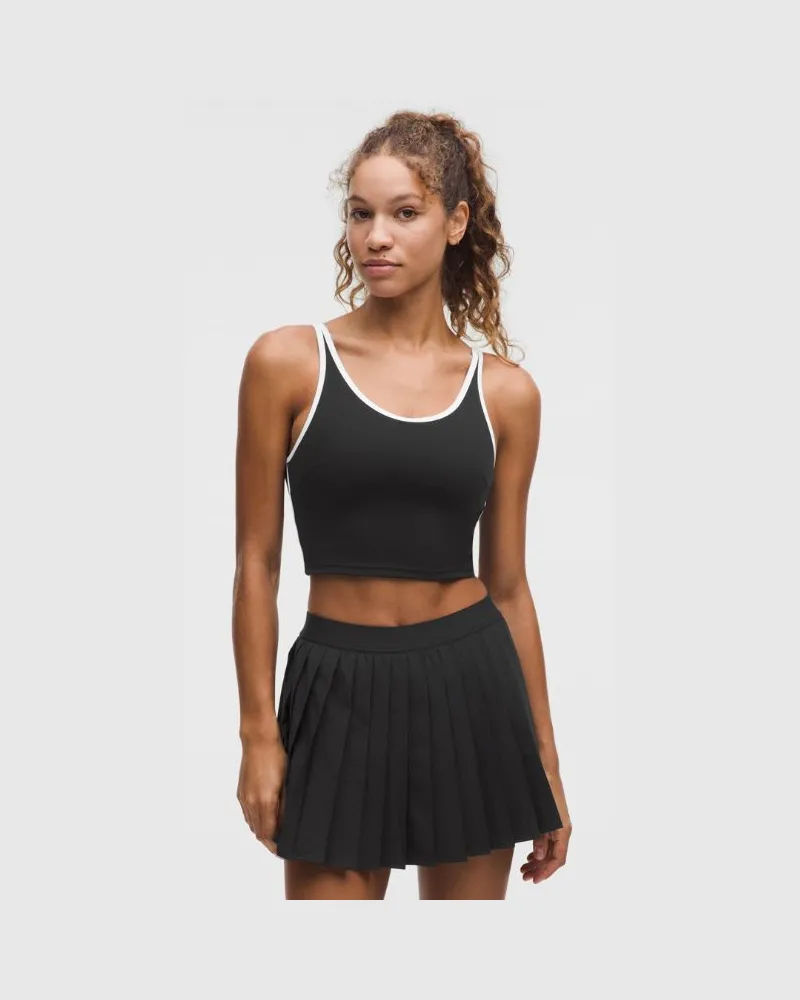 LULULEMON Tennis-Tanktop mit U-Ausschnitt und Cut-out Mittlerer Halt für B/C-Cups für Frauen – Größe in Black/White Black