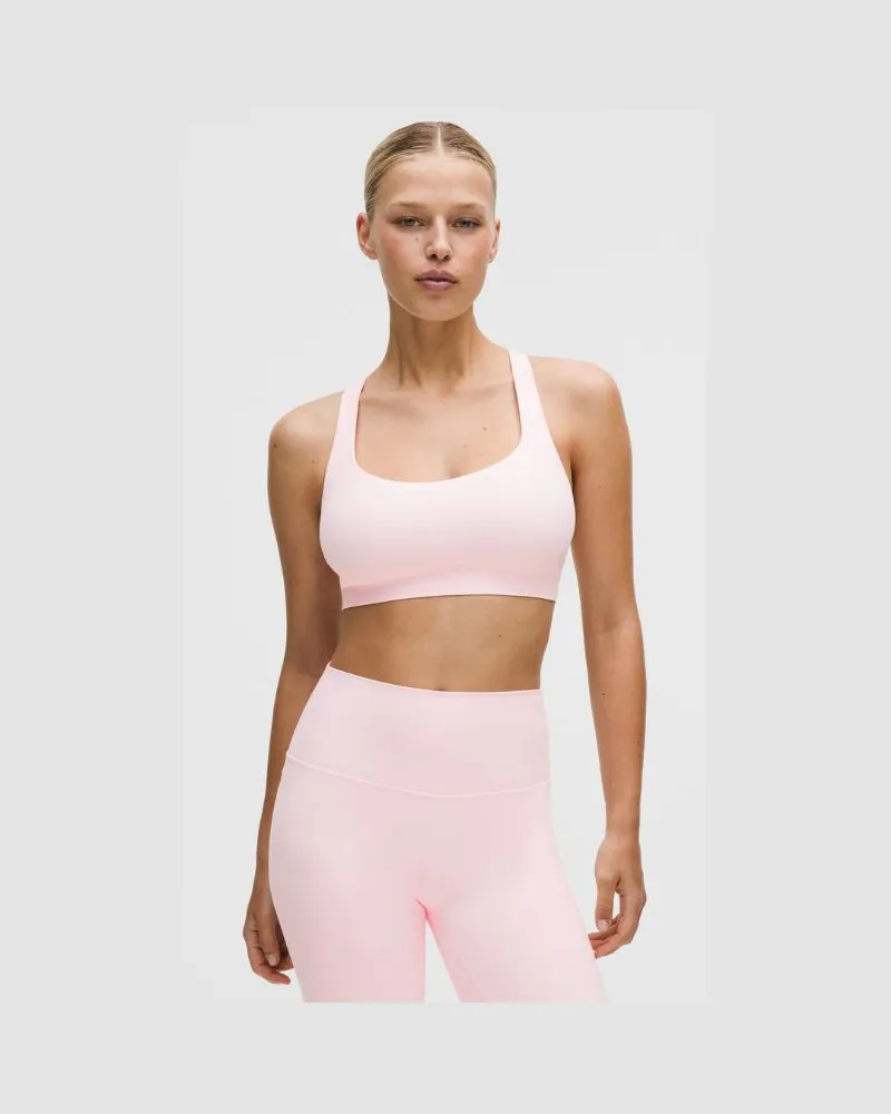 LULULEMON FlexyFlex Yoga-BH mit überkreuzten Trägern Leichter Halt für D–DD-Cups für Frauen – Größe in Pink Pearl Pink