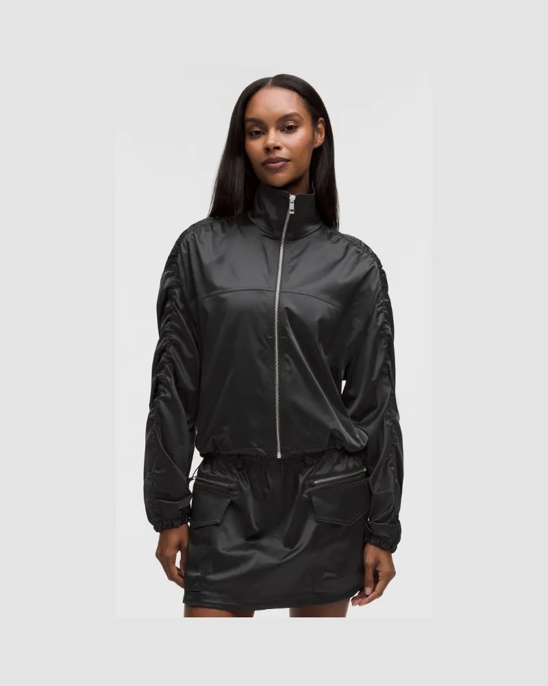 LULULEMON Stretch Satin Bomber Jacket für Frauen – Größe in Graphite Grey Graphite