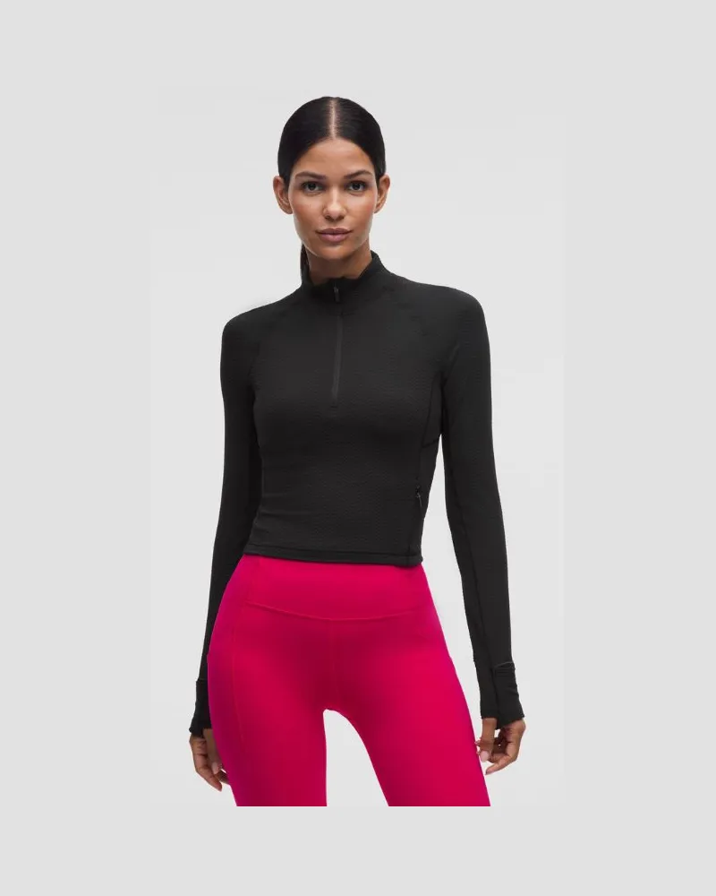 LULULEMON It's Rulu Run Crop-Oberteil mit halblangem Reißverschluss für Frauen – Größe in Black Black
