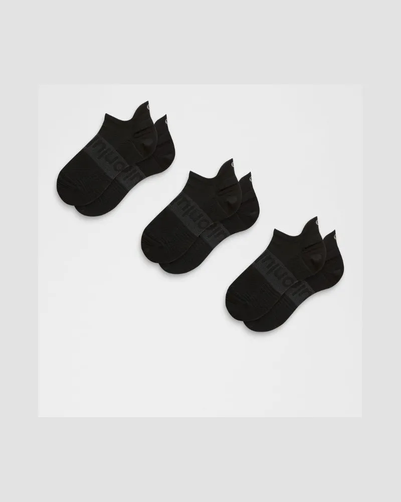 LULULEMON Power Stride Socken mit Knöchelschutz im 3er-Pack – Größe in Schwarz Schwarz