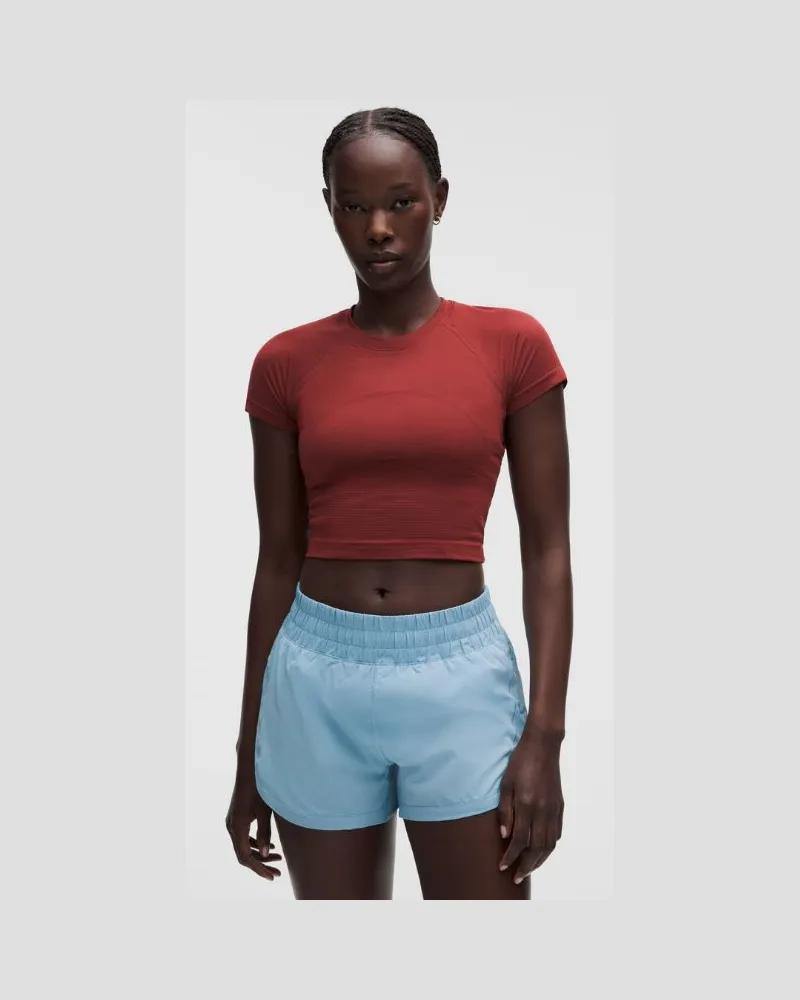 LULULEMON Swiftly Tech Crop-Kurzarmshirt 2.0 für Frauen – Größe in Rocket Red Rocket