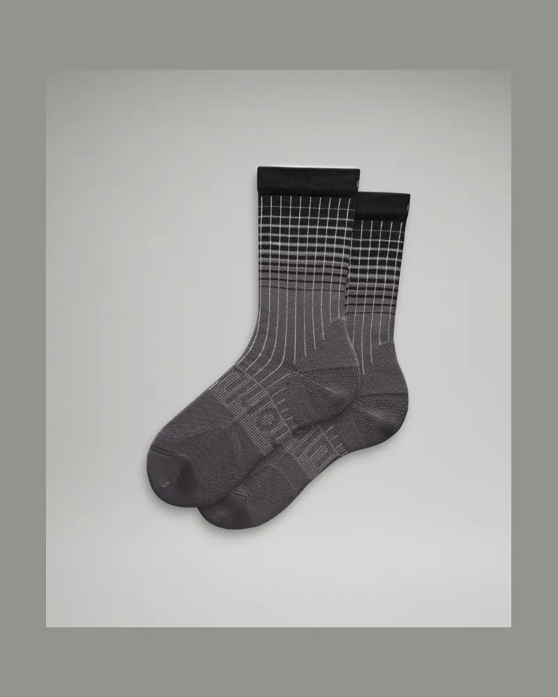 LULULEMON Power Stride Crew Socken für Frauen – Größe in Black/Traverse Grey/White Black