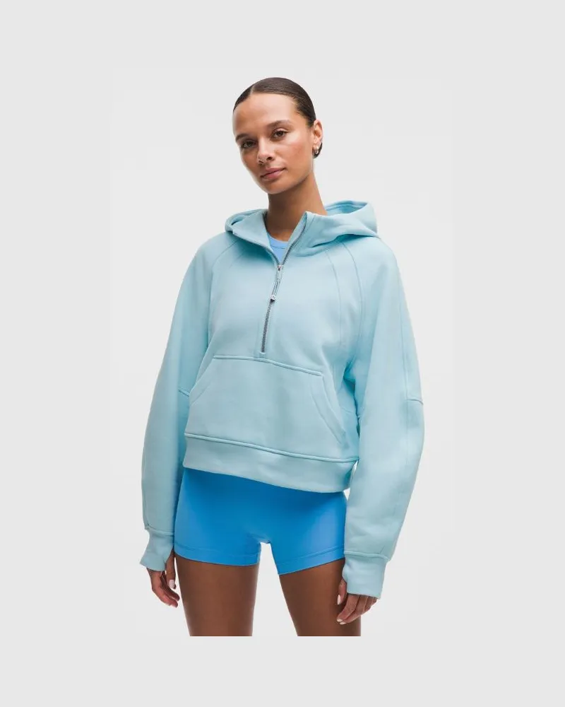 LULULEMON Scuba Oversized-Hoodie mit halblangem Reißverschluss für Frauen – Größe in Foam Cloud Foam