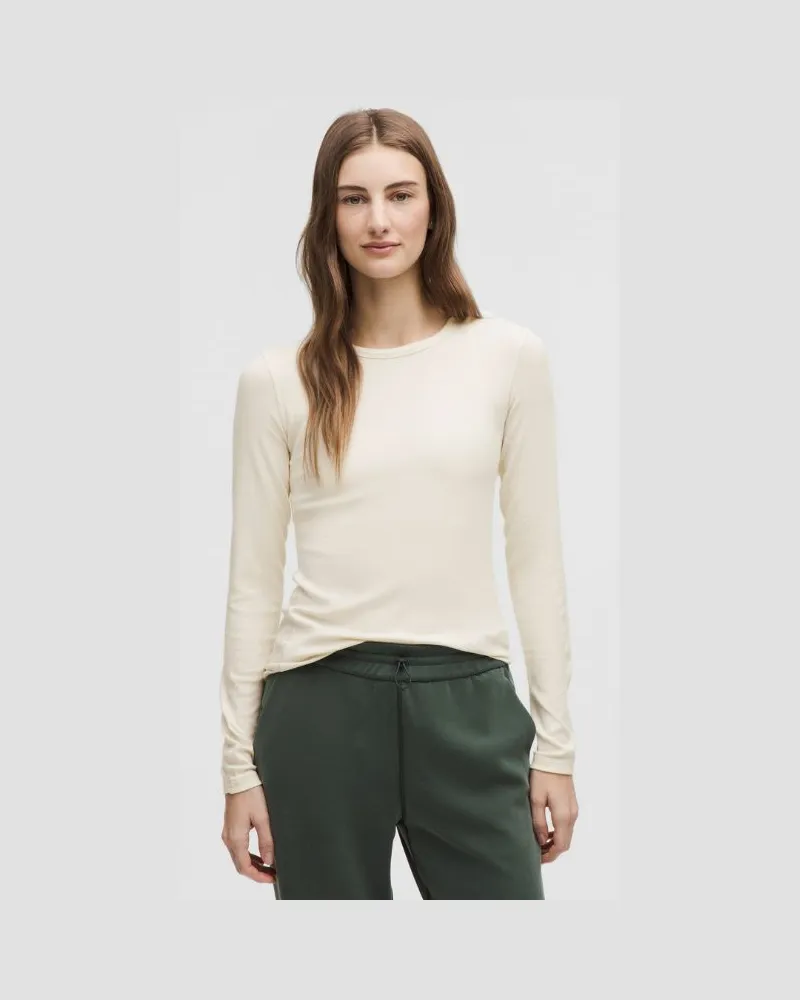 LULULEMON Hold Tight Langarmshirt für Frauen – Größe in Light Ivory Light