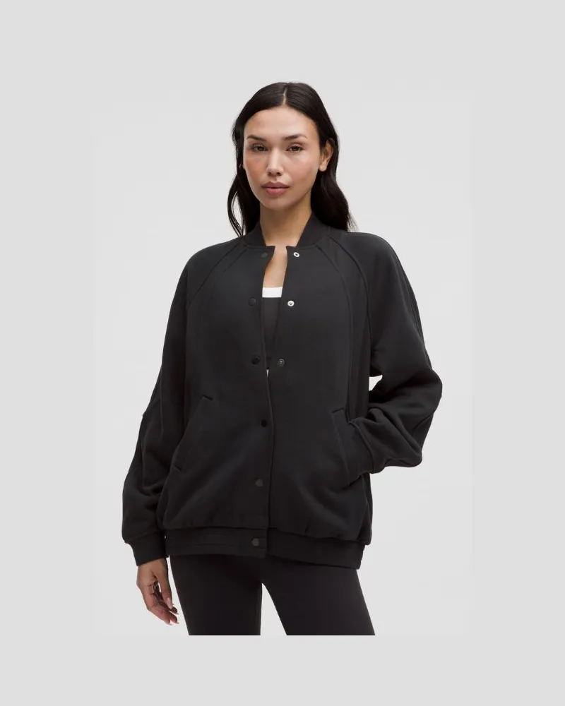 LULULEMON Scuba Oversized-Jacke im College-Look für Frauen – Größe in Black Black