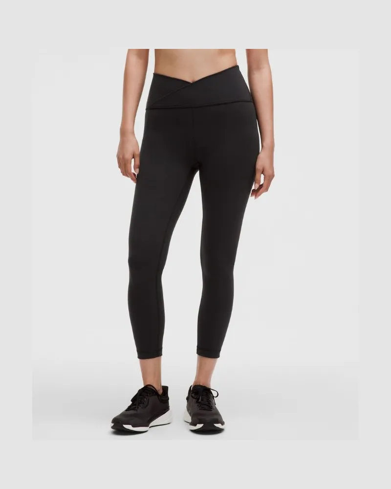 LULULEMON Wunder Train Leggings mit überkreuztem Bund für Frauen – 64 cm – Größe in Black Black