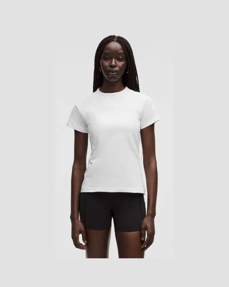 LULULEMON Kurzarmshirt aus Baumwoll-Terry SLNSH Kollektion für Frauen – Größe in White White