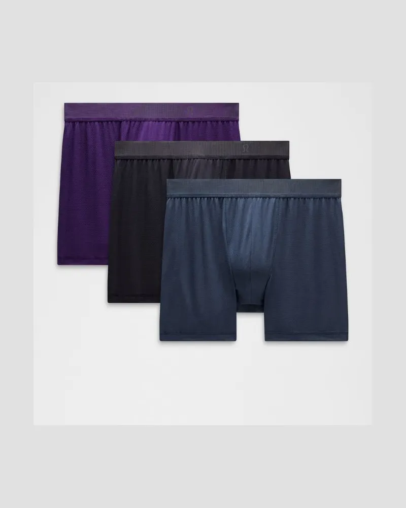 LULULEMON Always In Motion Boxershorts 3er-Pack für Männer – 13 cm – Größe in Nightmoth/Club Blue/Dark Court Purple Nightmoth