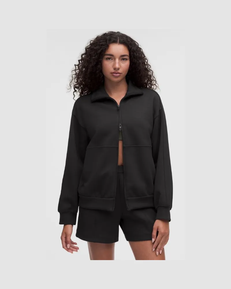 LULULEMON Smooth Spacer Oversized-Pullover mit Reißverschluss für Frauen – Größe in Schwarz Schwarz