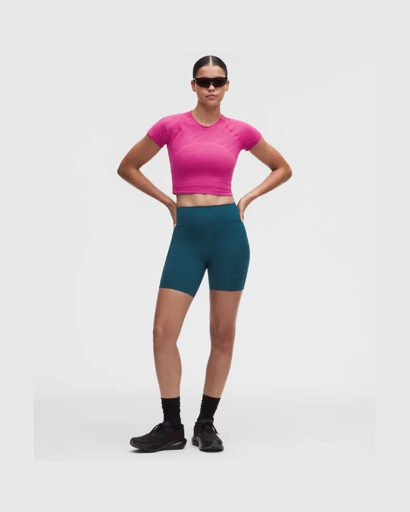 LULULEMON Fast and Free-Shorts mit hohem Bund und 6 Taschen es Design für Frauen – 15 cm – Größe in Remixed Marine Remixed