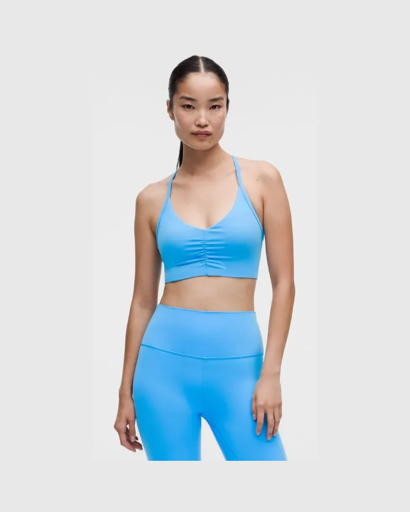 LULULEMON Flow Y Gerüschter BH Leichter Halt für B/C-Cups für Frauen – Größe in Ocean Wave Ocean