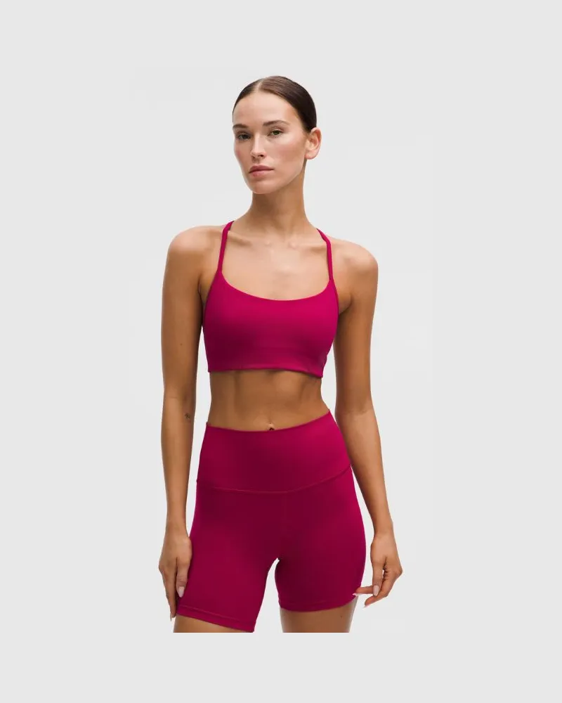 LULULEMON Flow Y BH Leichter Halt für A/B-Cups Evolve für Frauen – Größe in Berry Rumble Berry