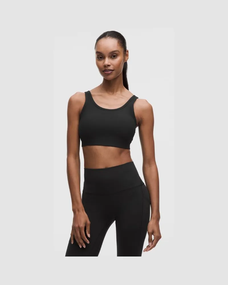 LULULEMON BH mit U-Ausschnitt aus geripptem Nulu Leichter Halt B/C-Cups für Frauen – Größe in Schwarz Schwarz