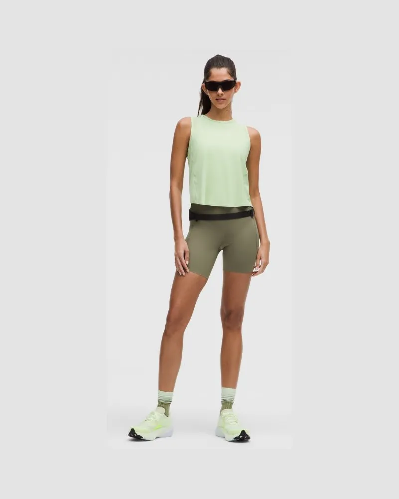 LULULEMON Fast and Free Shorts mit hohem Bund 5 Taschen für Frauen – 15 cm – Größe in Bay Leaf Bay