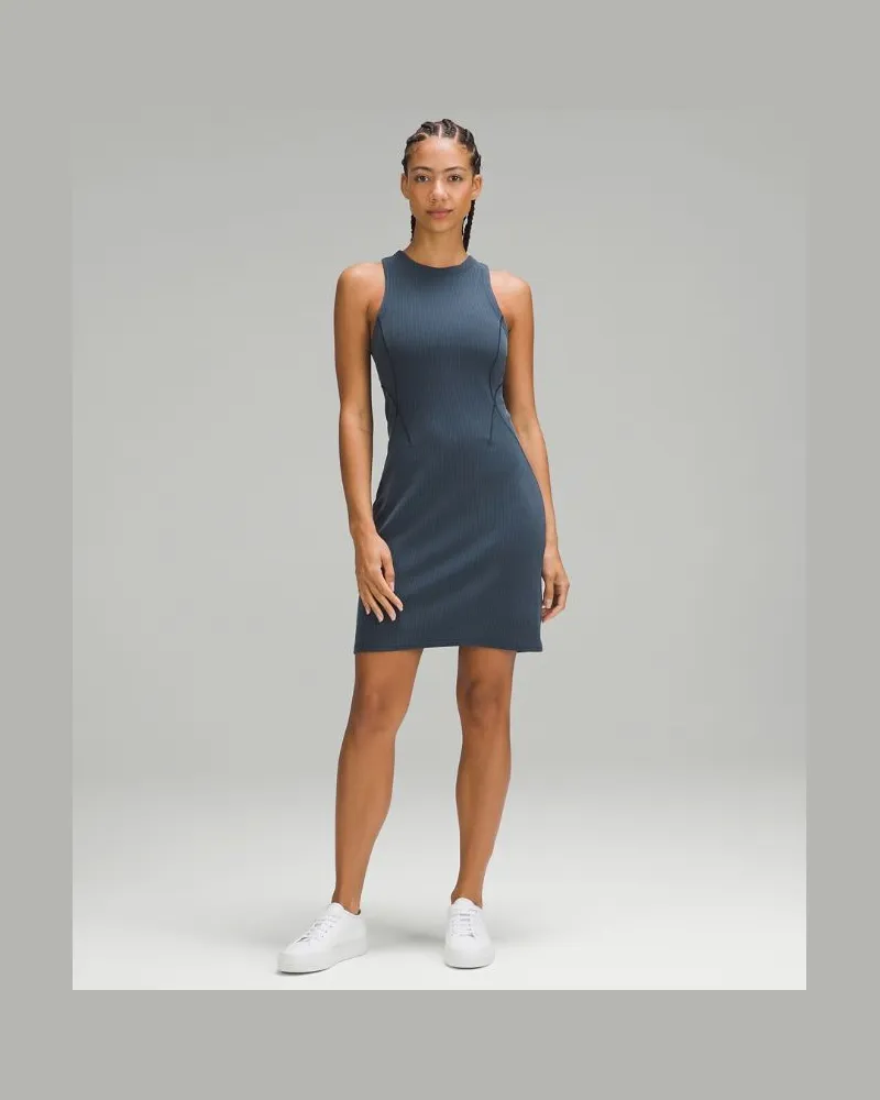 LULULEMON Geripptes Softstreme Tanktop-Kleid mit Slim Fit für Frauen – Größe in True Navy True