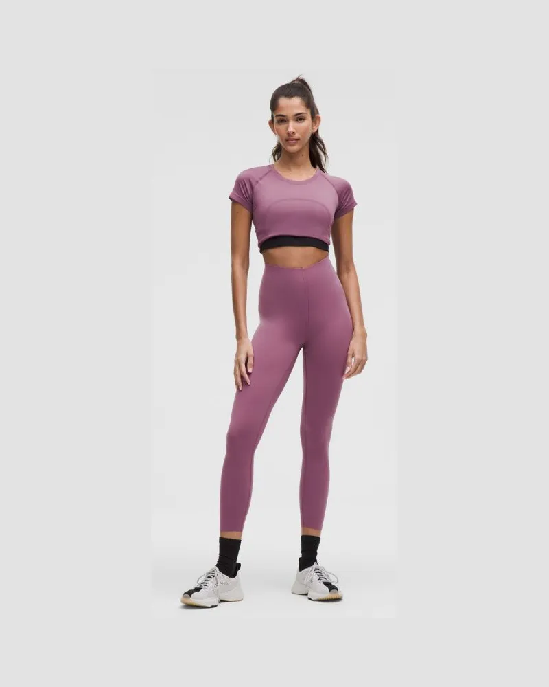 LULULEMON Glow Up Leggings mit hohem Bund für Frauen – 64 cm – Größe in Mystic Mystic