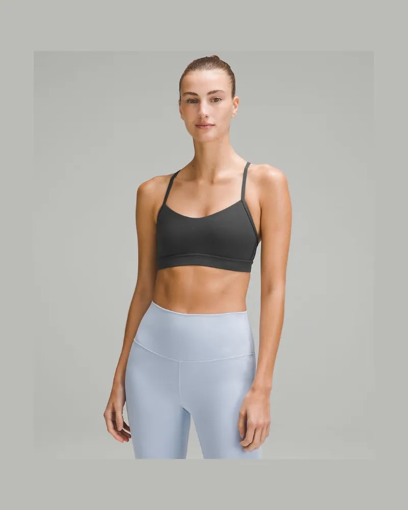 LULULEMON Flow Y BH Nulu Leichter Halt A/C-Cups für Frauen – Größe in Graphite Grey Graphite