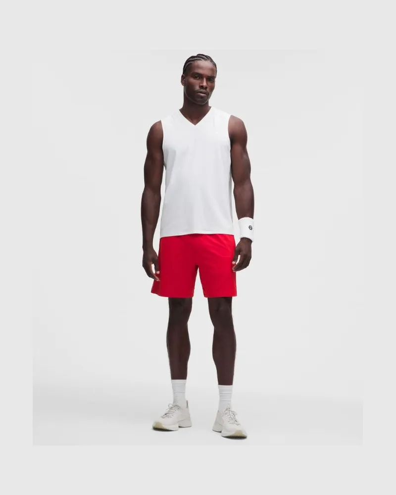 LULULEMON Tennisshorts mit Mesheinsätzen für Männer – 18 cm – Neon – Größe Oxford