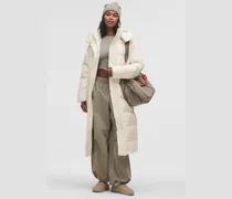 Lange Puffer-Jacke mit Füllkraft 600 für Frauen – Größe in Light Ivory