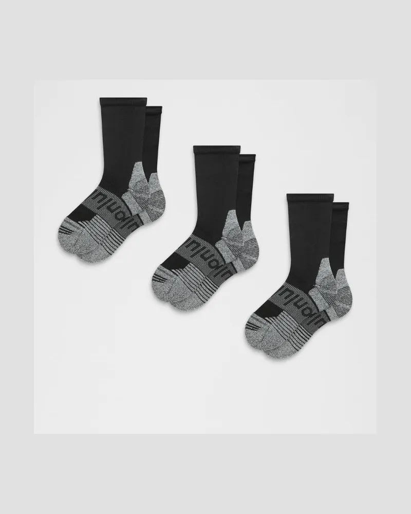 LULULEMON Power Stride Crew-Socken mit Polsterung im 3er-Pack – Größe in Schwarz Schwarz