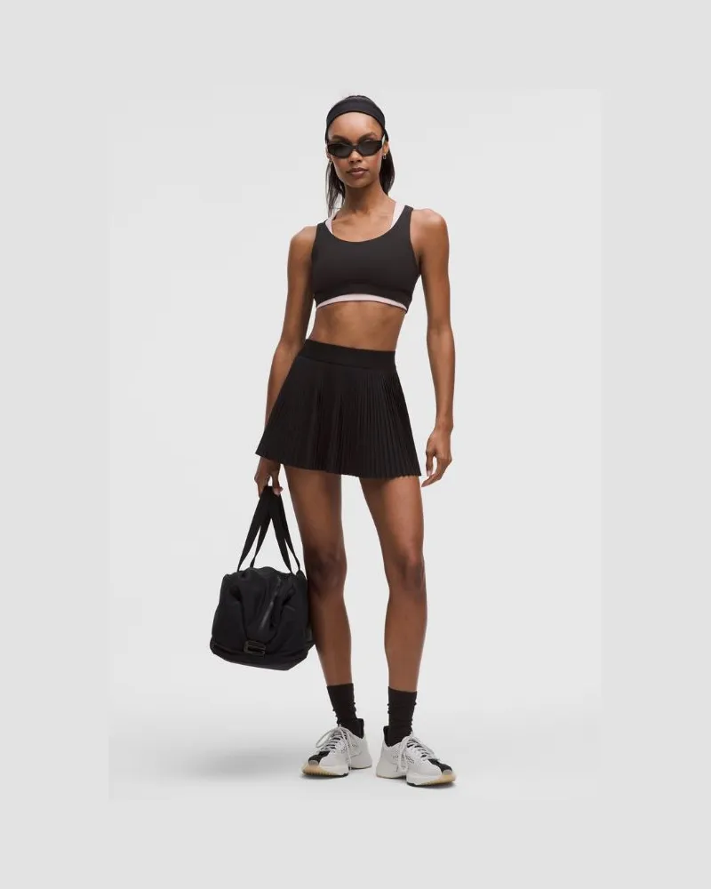 LULULEMON RePleat Tennisrock mit Falten und hohem Bund für Frauen – Größe in Schwarz Schwarz