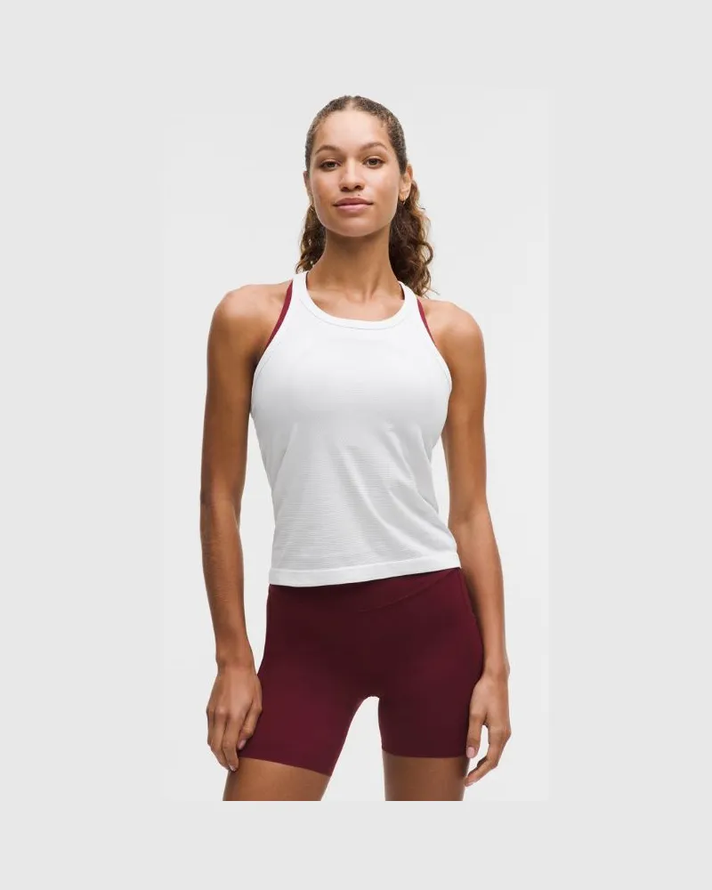 LULULEMON Swiftly Tech Tanktop mit Racerback 2.0 Taillenlänge für Frauen – Größe 8 in Weiß Weiß