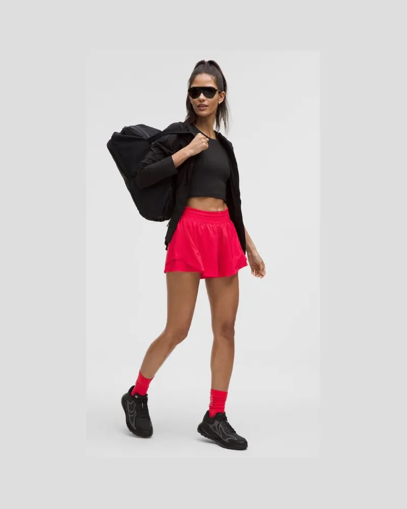 LULULEMON Shake It Out Lauf-Shorts mit hohem Bund für Frauen – 6 cm – Größe in Red Glow Red