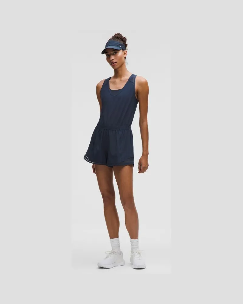 LULULEMON Hotty Hot Lauf-Romper Spitzenbesatz für Frauen – Größe in Club Blue Club