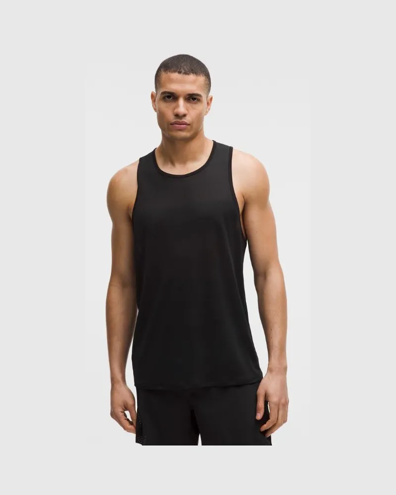 LULULEMON Fast and Free Tanktop mit perforierten Streifen für Männer – Größe in Black Black