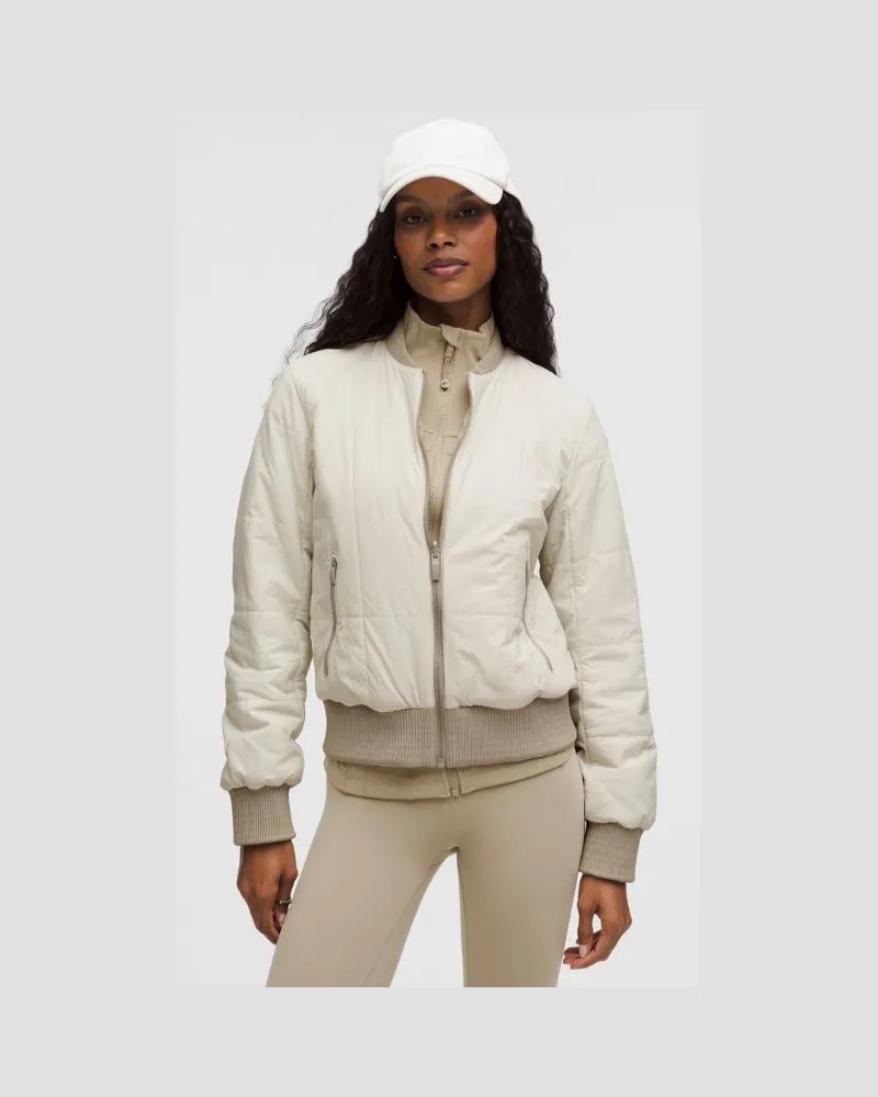 LULULEMON Wendbare, isolierte Bomberjacke für Frauen – Größe in Raw Linen/Bone Raw