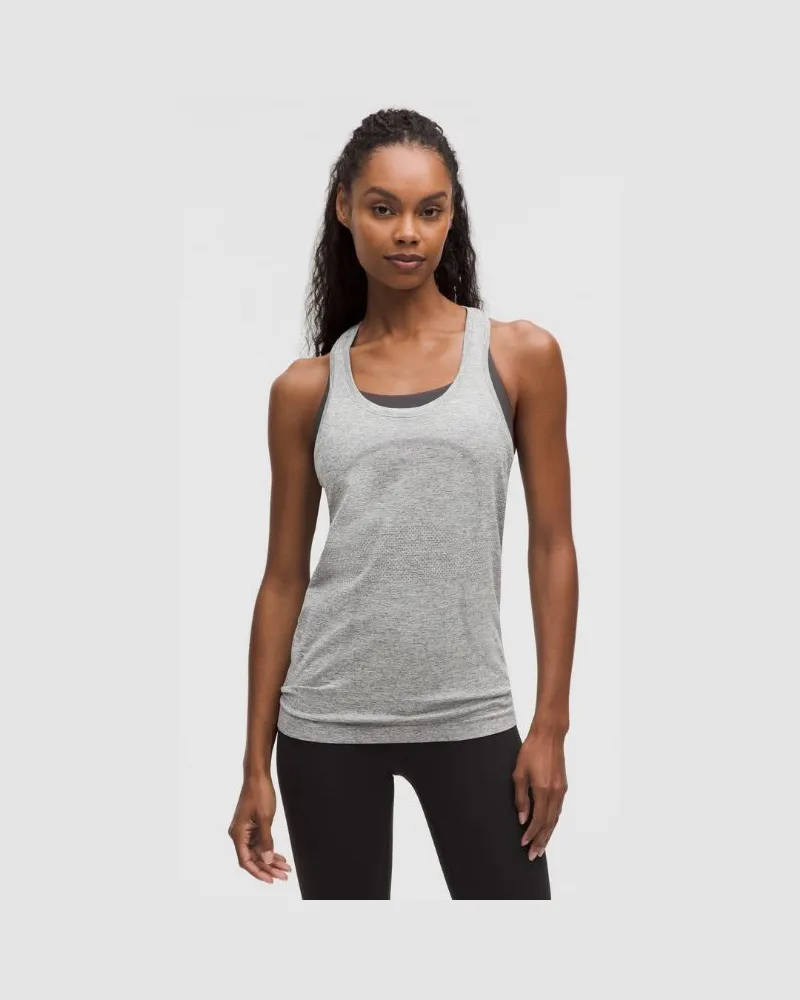 LULULEMON Swiftly Tech Tanktop mit Racerback 2.0 Hüftlänge für Frauen – Größe in Slate/White Slate