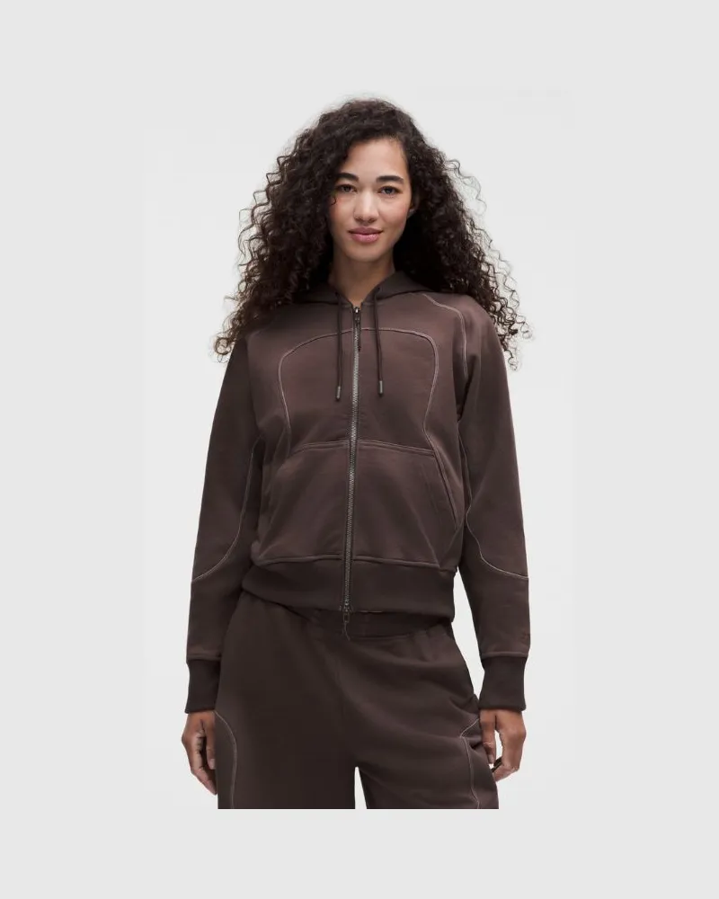 LULULEMON Hoodie mit Reißverschluss aus French-Terry im Faded Look SLNSH Kollektion für Frauen – Größe in Sun Fade Espresso Sun