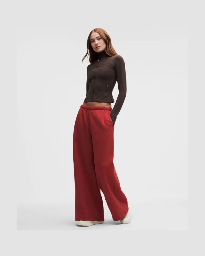LULULEMON Steady State Hose mit weitem Bein aus SuperLoft im Oversized Fit für Frauen – Größe in Rocket Red Rocket