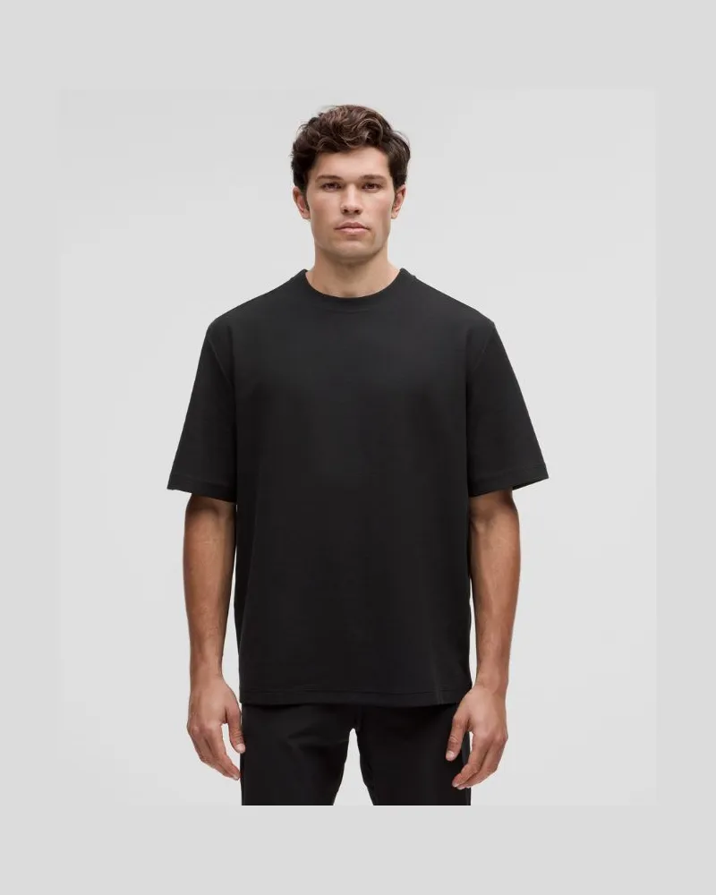 LULULEMON Kurzarmshirt aus schwerer, strukturierter für Männer – Größe in Black Black