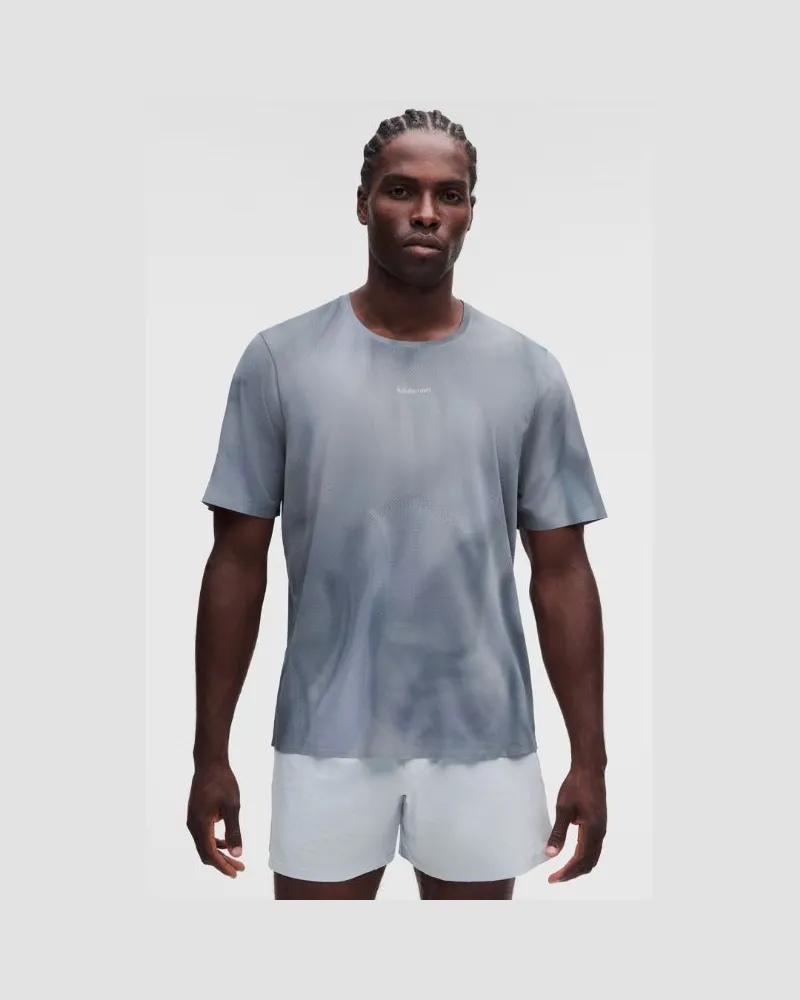 LULULEMON Fast and Free Kurzarmshirt Race-Länge für Männer – Größe in Speed Glow Grey Multi Speed