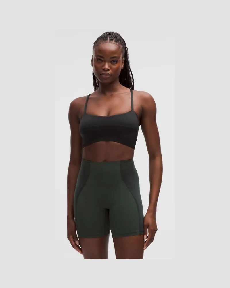 LULULEMON Satin Spaghetti-Strap Yoga Bra Light Support, C/D Cup für Frauen – Größe in Black Black