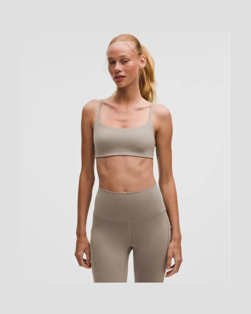 LULULEMON Wunder Train BH mit Racerback-Trägern Leichter Halt A/B-Cups für Frauen – Khaki – Größe Warm