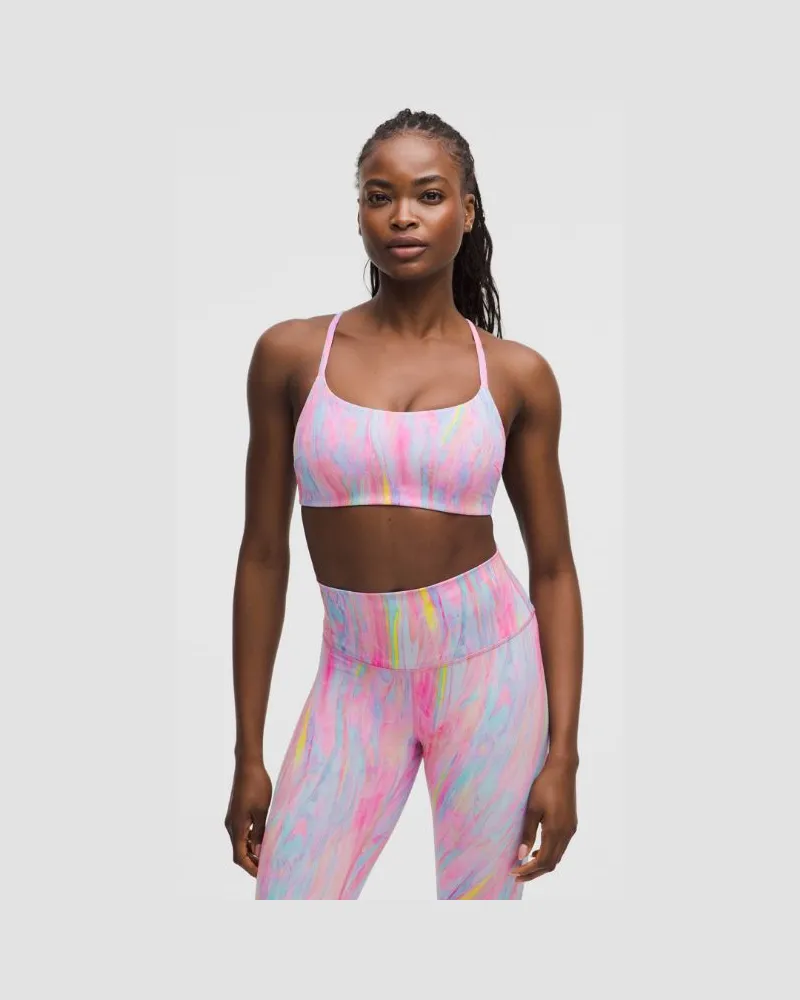 LULULEMON Wunder Train Racer-BH mit Trägern Leichter Halt C/D-Cups für Frauen – Größe in Prism Marble Multi Prism