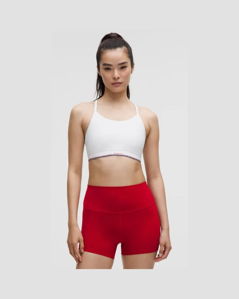 LULULEMON Flow Y BH mit mittlerem Halt und Logo B/C-Cups für Frauen – Größe in White White