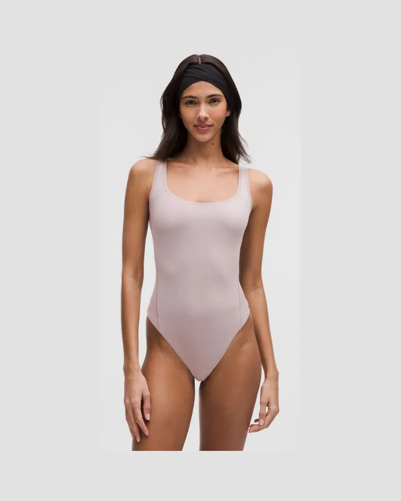 LULULEMON Wundermost Ultraweicher ärmelloser Nulu Body mit quadratischem Ausschnitt für Frauen – Größe in Mauve Grey Mauve