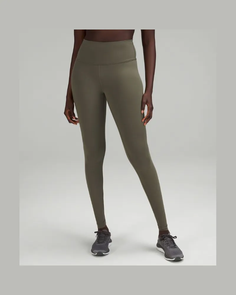 LULULEMON Wunder Train Leggings mit hohem Bund für Frauen – 71 cm – Größe in Army Green Army