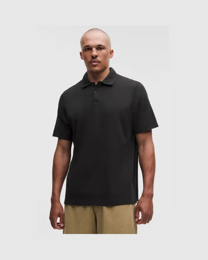 LULULEMON Kurzarm-Poloshirt aus Baumwoll-Piqué für Männer – Größe in Black Black
