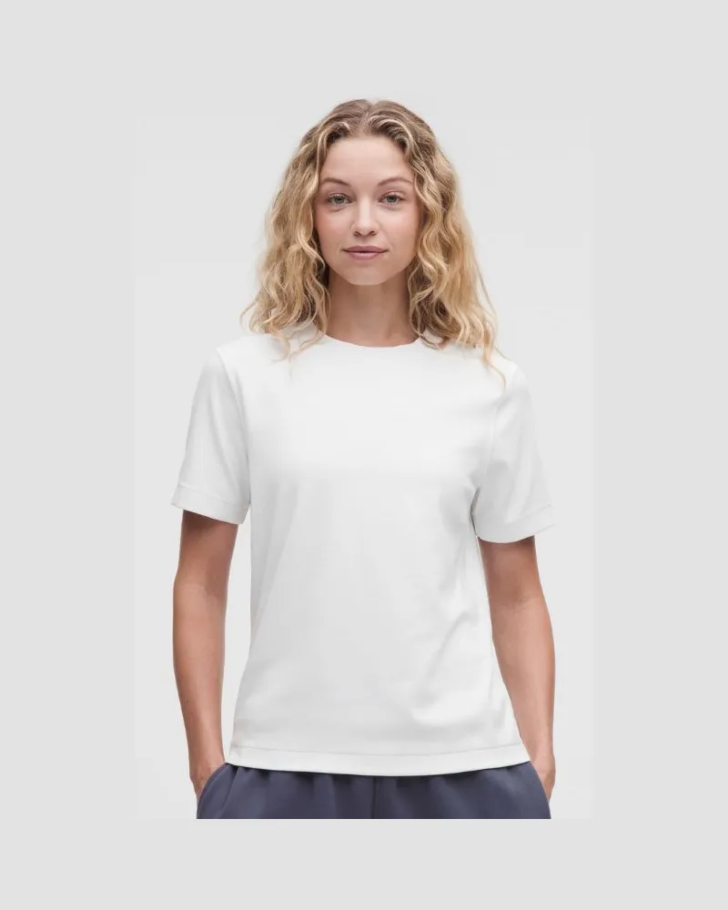 LULULEMON The Classic-T-Shirt aus geripptem Material für Frauen – Größe in Weiß Weiß