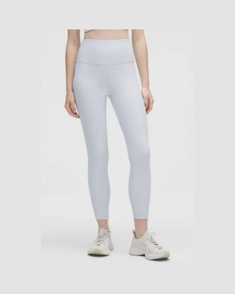 LULULEMON Diamond Train Leggings aus 3D-Jacquard mit hohem Bund für Frauen – 64 cm – Größe in Trace Texture Starch Blue Trace
