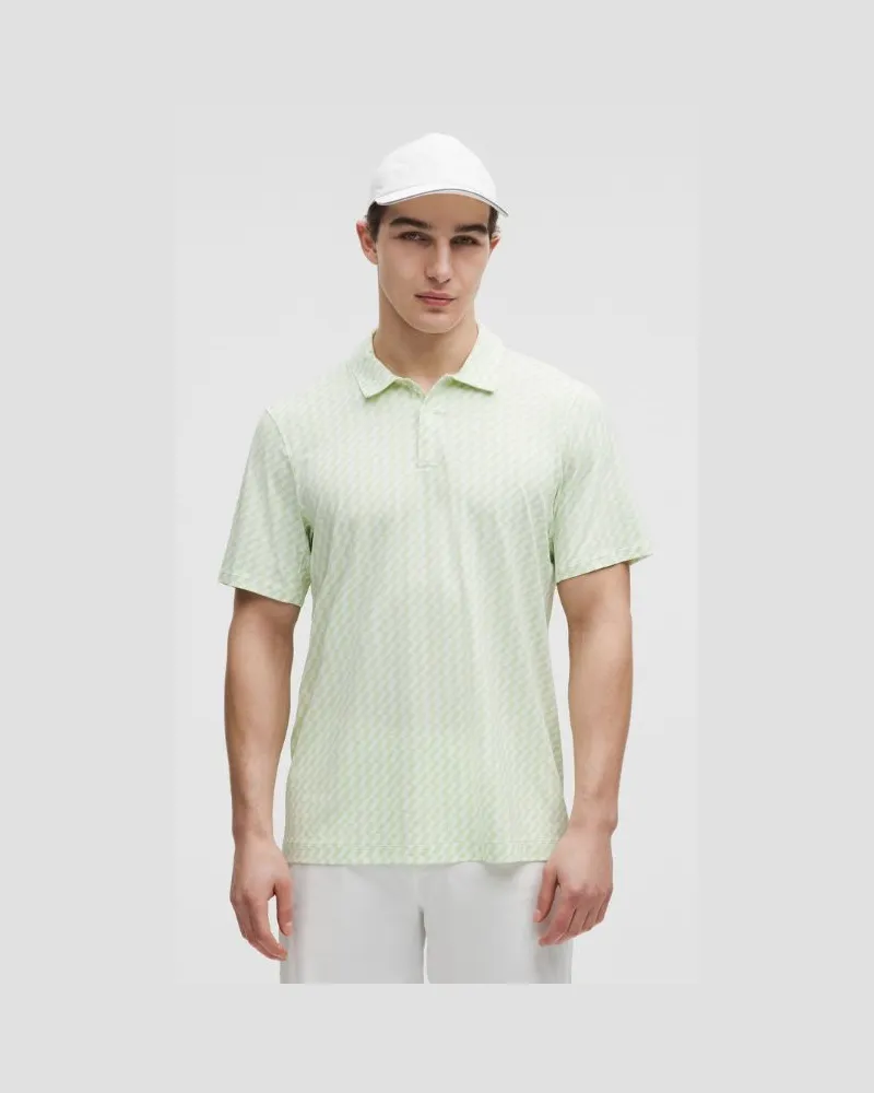 LULULEMON Sport Polo Short Sleeve für Männer – Größe in Hilltop Checkerboard White Herbal Hilltop