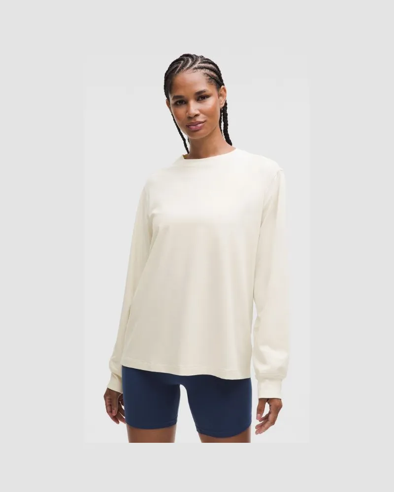 LULULEMON All Yours Langarmshirt aus Bio- für Frauen – Größe in Light Ivory Light